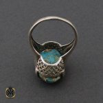 انگشتر فیروزه نیشابور طرح طلوع زنانه - کد 2126 - تصویر 2