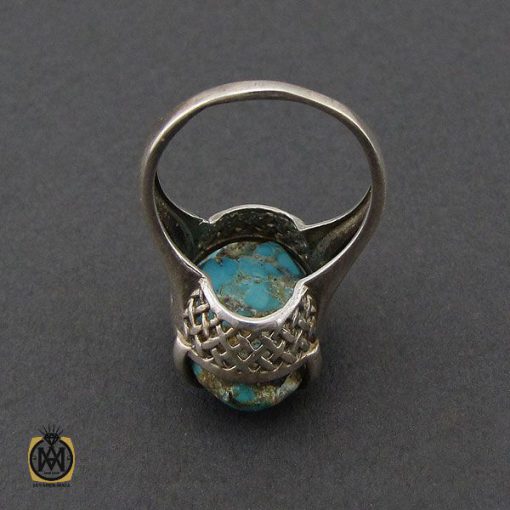 انگشتر فیروزه نیشابور طرح طلوع زنانه - کد 2126 - تصویر 2