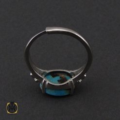 انگشتر فیروزه نیشابور طرح غزل زنانه - کد 2127 انگشتر فیروزه نیشابور طرح غزل زنانه - کد 2127