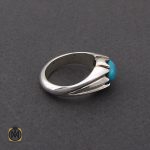 2 انگشتر فیروزه نیشابور مرغوب مردانه هنر دست استاد شرفیان - کد 10079 - تصویر 3