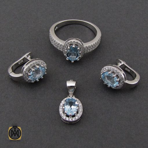 سرویس توپاز آبی طرح چکامه زنانه - کد 7184 - تصویر 2