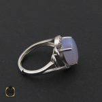 2 انگشتر عقیق یمن کبود طرح کیانا زنانه - کد 2096 - تصویر 2