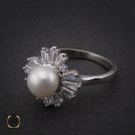 2 انگشتر مروارید زنانه پرورشی اصل طرح بهدیس - کد 2134 - تصویر 2