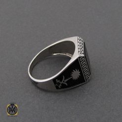 انگشتر عقیق مشکی مردانه - کد 10155 انگشتر عقیق مشکی مردانه - کد 10155