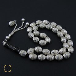 تسبیح 33 دانه یسر اکسترا، نقره و استخوان مرصع کاری فاخر و لوکس - کد 4176 تسبیح 33 دانه یسر اکسترا، نقره و استخوان مرصع کاری فاخر و لوکس - کد 4176
