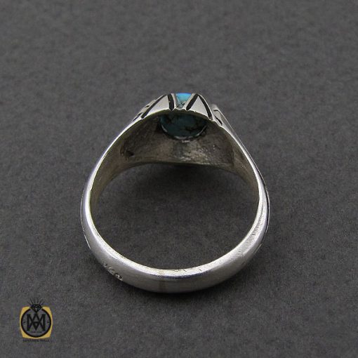 2 انگشتر فیروزه نیشابوری مردانه  - کد 10172 - تصویر 2