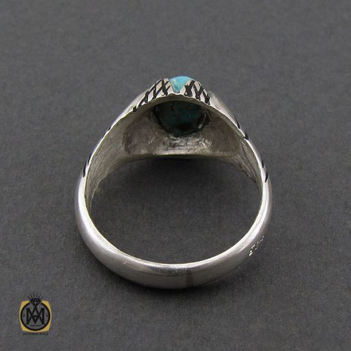 2 انگشتر فیروزه نیشابوری مردانه  - کد 10175 - تصویر 2