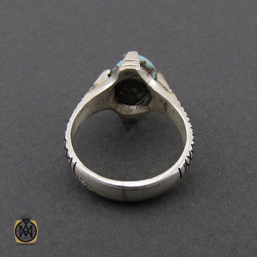 انگشتر فیروزه نیشابوری مردانه  - کد 10176 - تصویر 2