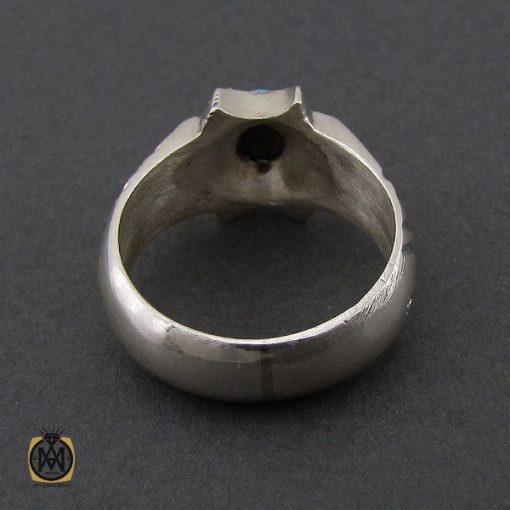 2 انگشتر فیروزه نیشابوری مردانه  - کد 10177 - تصویر 2