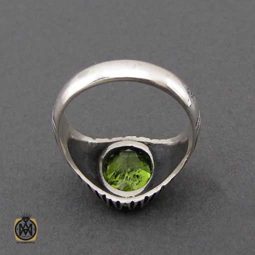 انگشتر زبرجد مردانه خوش رنگ - کد 10179 - تصویر 2