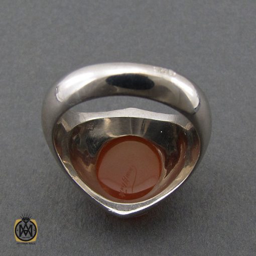 انگشتر عقیق یمن با حکاکی شرف الشمس استاد ضابطی مردانه - کد 10185 - تصویر 2