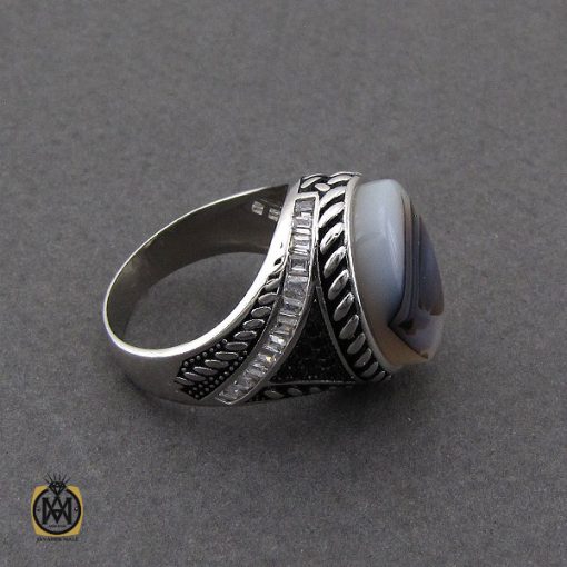انگشتر عقیق شجر مردانه - کد 10093 - تصویر 2