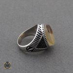 انگشتر عقیق شجر مردانه - کد 10094 - تصویر 2