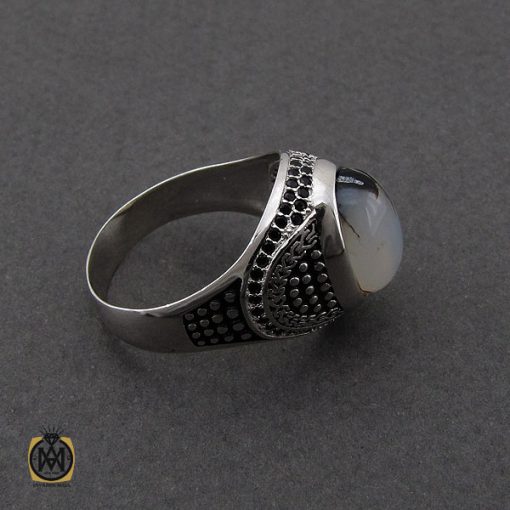 2 انگشتر عقیق شجر مردانه - کد 10097 - تصویر 2