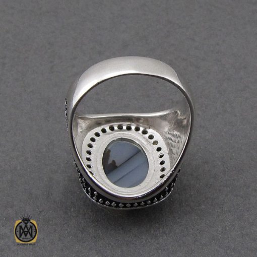 انگشتر عقیق شجر مردانه - کد 10113 - تصویر 2