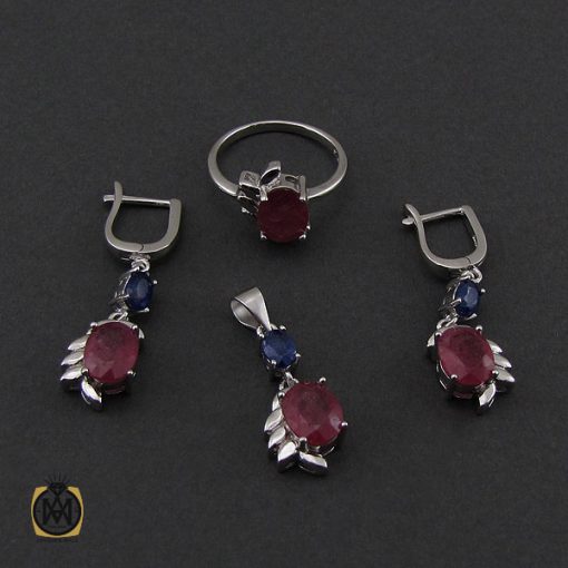 سرویس یاقوت سرخ و کبود طرح ماهگل زنانه - کد 7149 - تصویر 2