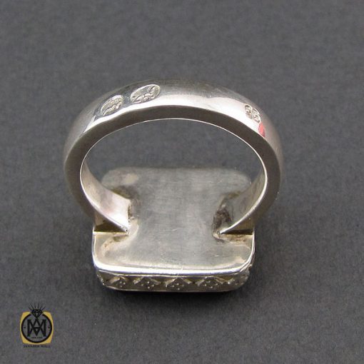 انگشتر عقیق یمن با حکاکی الله و پنج تن طرح صفوی دست ساز مردانه - کد 10128 - تصویر 2