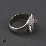 3 انگشتر نقره با حکاکی یا حسین مردانه هنر دست استاد شرفیان - کد 10131 - تصویر 3