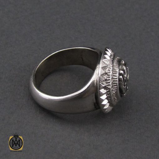 3 انگشتر نقره با حکاکی یا حسین مردانه هنر دست استاد شرفیان - کد 10131 - تصویر 3