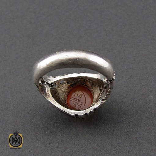 انگشتر عقیق یمن با حکاکی شرف الشمس مردانه - کد 10150 - تصویر 2