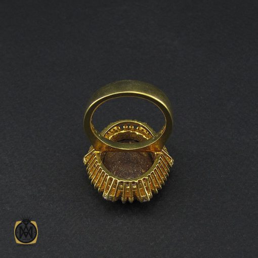 انگشتر فیروزه نیشابوری و الماس طرح مهرسا زنانه - کد 2093 - تصویر 3