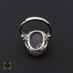 3 انگشتر عقیق یمن کبود طرح لعیا زنانه - کد 2099 - تصویر 3