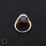 3 انگشتر عقیق یمن کبود طرح مایسا زنانه - کد 2102 - تصویر 3