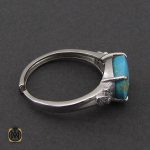 3 انگشتر فیروزه نیشابور طرح غزل زنانه - کد 2127 - تصویر 3