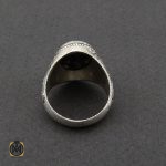 3 انگشتر فیروزه نیشابوری قلم زنی مردانه - کد 10081 - تصویر 3