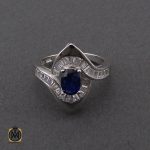 3 سرویس یاقوت کبود اصل پر نگین طرح پرستو زنانه - کد 7179 - تصویر 3