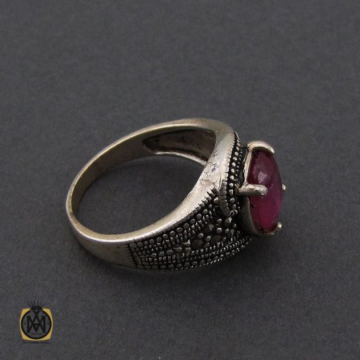 انگشتر یاقوت سرخ طرح شهگل زنانه - کد 2143 - تصویر 3