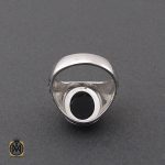 انگشتر عقیق مشکی با رکاب نقره مردانه - کد 10154 - تصویر 3