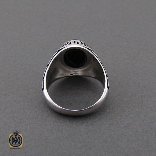 3 انگشتر عقیق مشکی مردانه - کد 10161 - تصویر 3