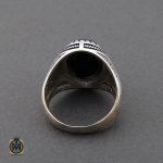 انگشتر عقیق مشکی مردانه اصل و معدنی - کد 10165 - تصویر 3