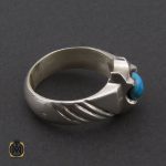 3 انگشتر فیروزه نیشابوری مردانه  - کد 10177 - تصویر 3