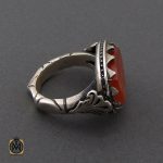 3 انگشتر عقیق یمن با حکاکی اللهم الرزقنی شفاعه الحسین مردانه استاد حیدر - کد 10189 - تصویر 3