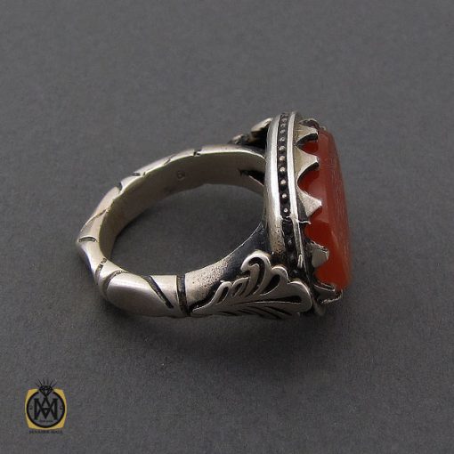 3 انگشتر عقیق یمن با حکاکی اللهم الرزقنی شفاعه الحسین مردانه استاد حیدر - کد 10189 - تصویر 3