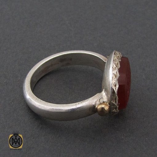 3 انگشتر عقیق یمن با حکاکی ومن یتق الله مردانه - کد 10192 - تصویر 3