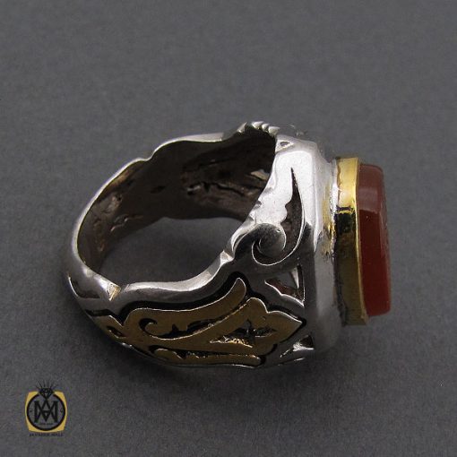 انگشتر عقیق یمن با حکاکی یا قادر المتعال مردانه - کد 10196 - تصویر 3