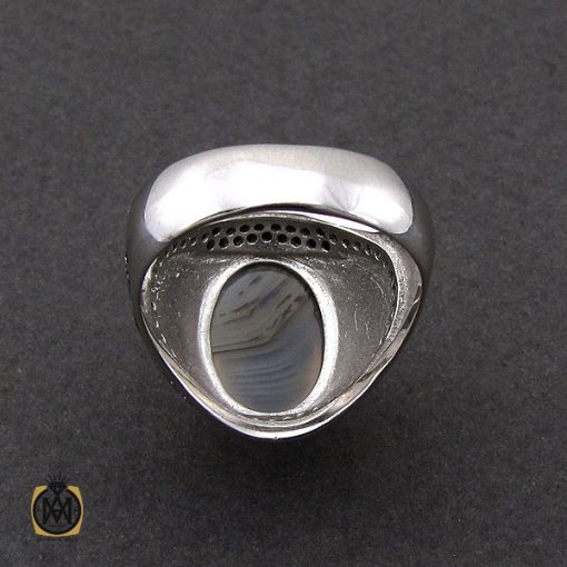 انگشتر عقیق شجر مردانه خوش نقش - کد 10105 - تصویر 3