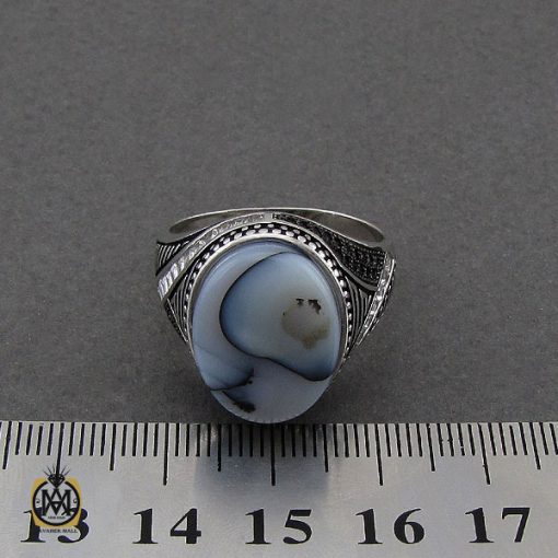 انگشتر عقیق شجر مردانه - کد 10111 - تصویر 3