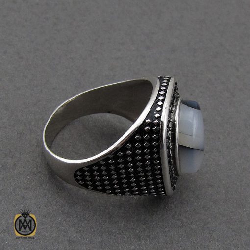 انگشتر عقیق شجر مردانه - کد 10113 - تصویر 3