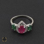 3 سرویس یاقوت سرخ، یاقوت کبود و زمرد طرح بهاره زنانه - کد 7131 - تصویر 2