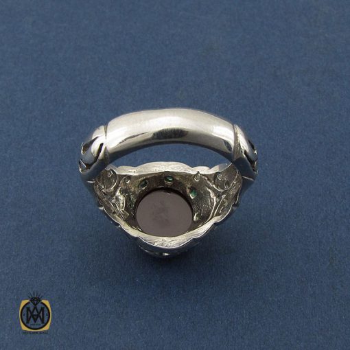 انگشتر عقیق مردانه خوش رنگ رکاب دست ساز - کد 10069 - تصویر 5