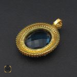 مدال توپاز لندن و الماس طرح لعیا زنانه - کد 3185 - تصویر 3