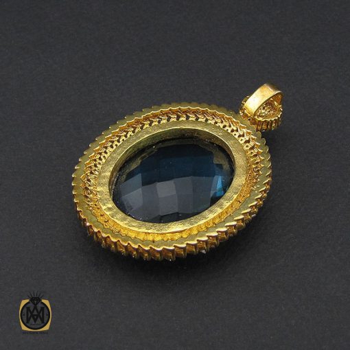 مدال توپاز لندن و الماس طرح لعیا زنانه - کد 3185 - تصویر 3