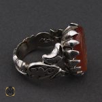 3 انگشتر عقیق یمن با حکاکی یا رقیه ریحانه الحسین استاد حیدر مردانه - کد 10124 - تصویر 3