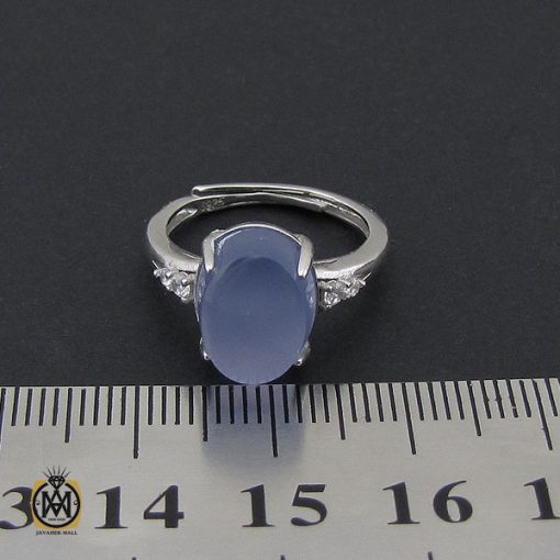 انگشتر عقیق یمن کبود طرح آفتاب زنانه - کد 2094 - تصویر 4