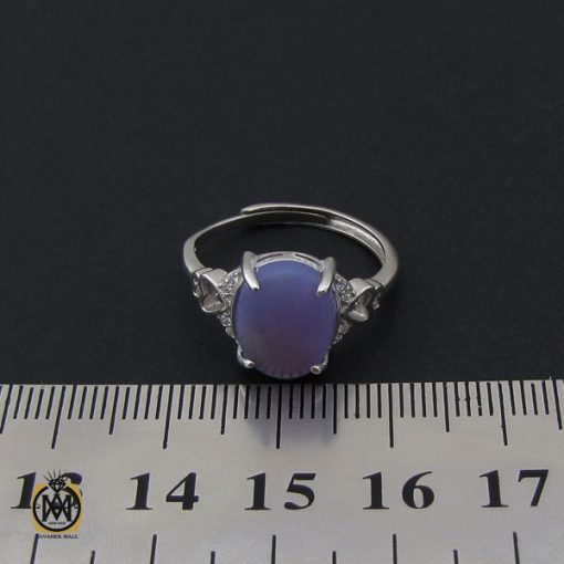 انگشتر عقیق یمن کبود طرح مانا زنانه - کد 2101 - تصویر 4