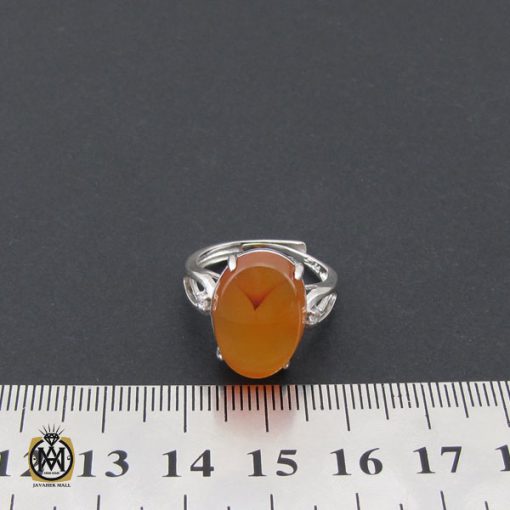 انگشتر عقیق یمن با حکاکی شرف الشمس طرح نوشین زنانه - کد 2113 - تصویر 4